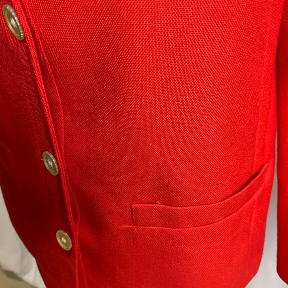 NWOT E.H. Woods Red Blazer and Pleated Skirt Set Sixe 8 - Picture 8 of 12